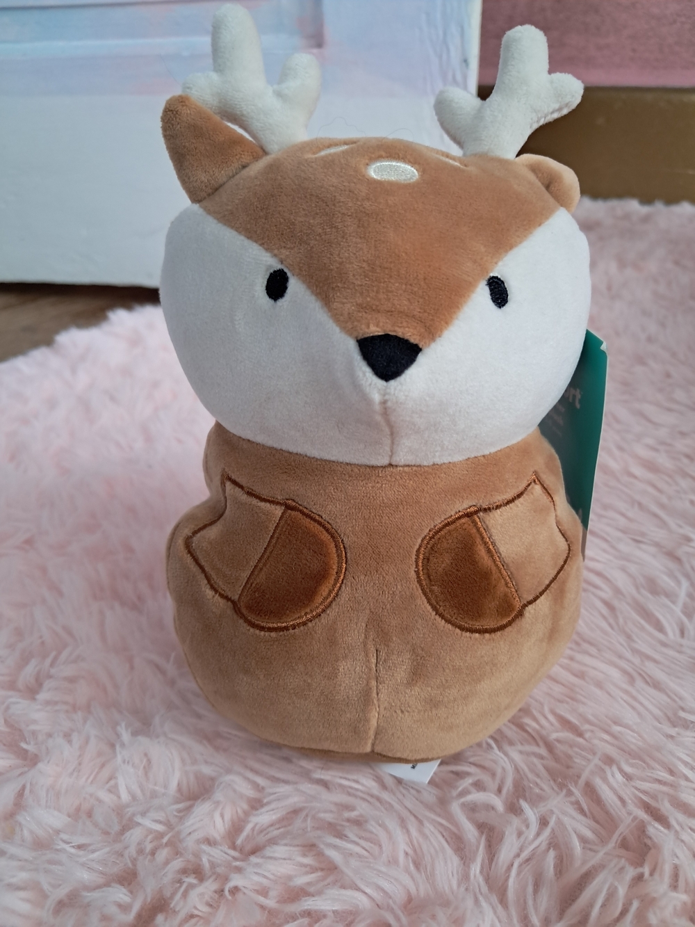 Pillowfort Brown and Cream Deer Plush Stuffed Animal Soft & Snuggly